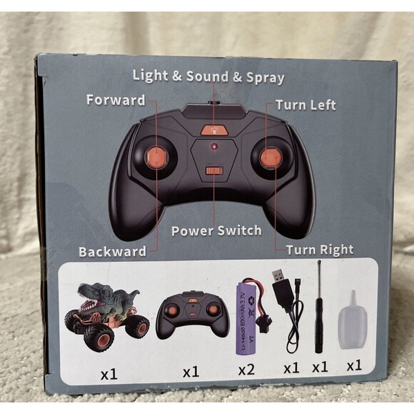 BENNOL DINOSAUR REMOTE CONTROL CAR WITH LIGHTS,ROAR,MIST SPRAY NEW IN BOX - Picture 6 of 7